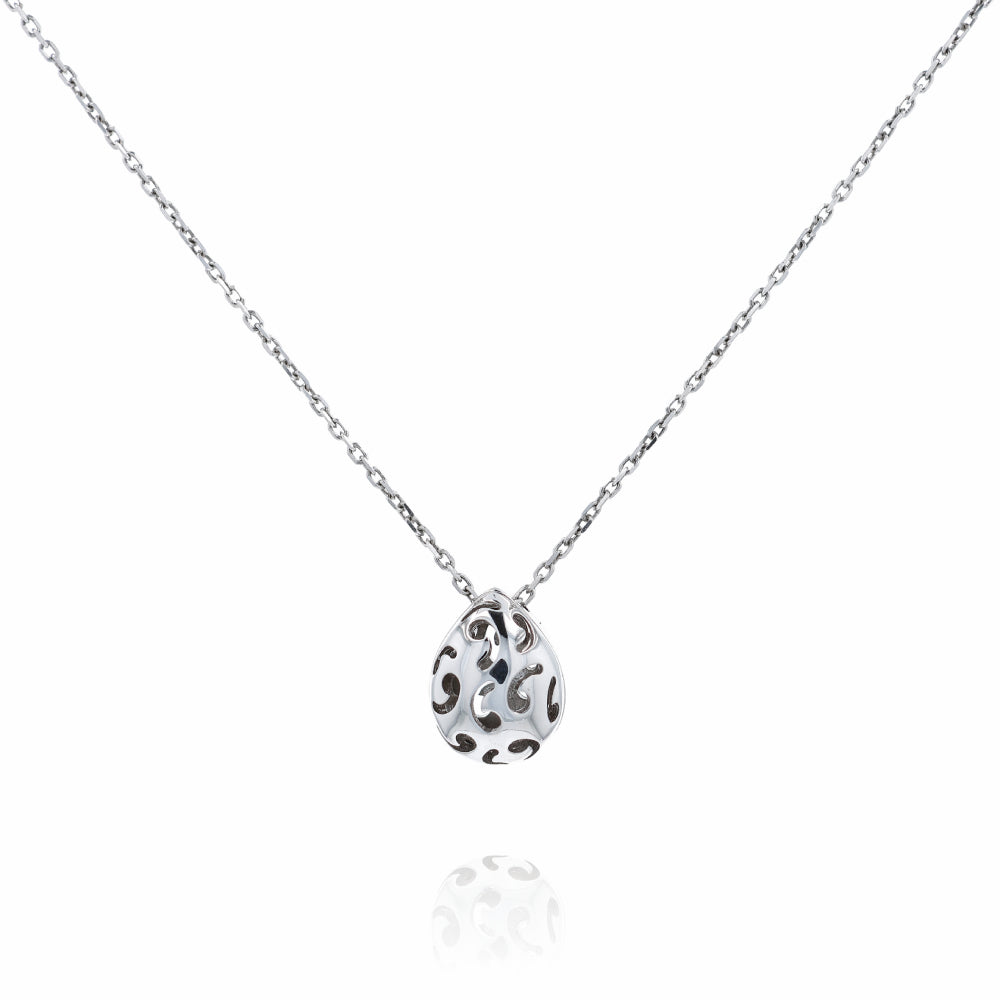 Sterling Silver Pierced Pendant Necklace