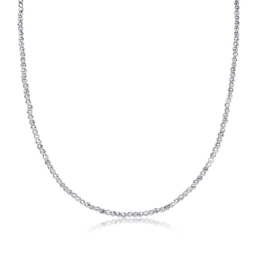 enewton 17" Choker Bright Silver Faceted Hematite 2mm Bead