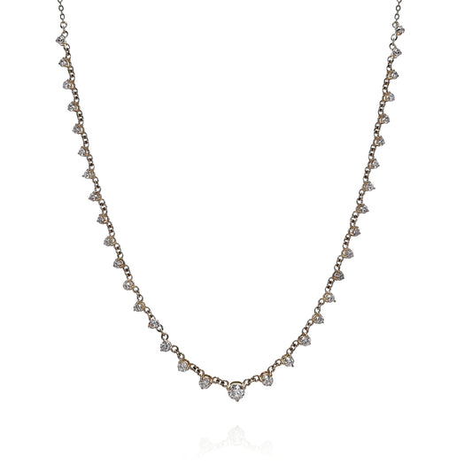 14k Yellow Gold 2.25ct Graduated Diamond Station Necklace