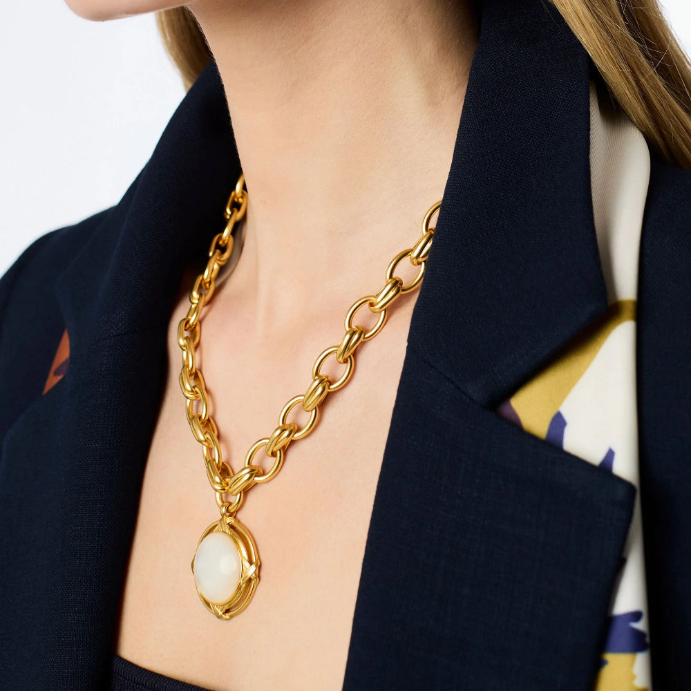 Julie Vos Gold Essex Statement Necklace - Malachite Green