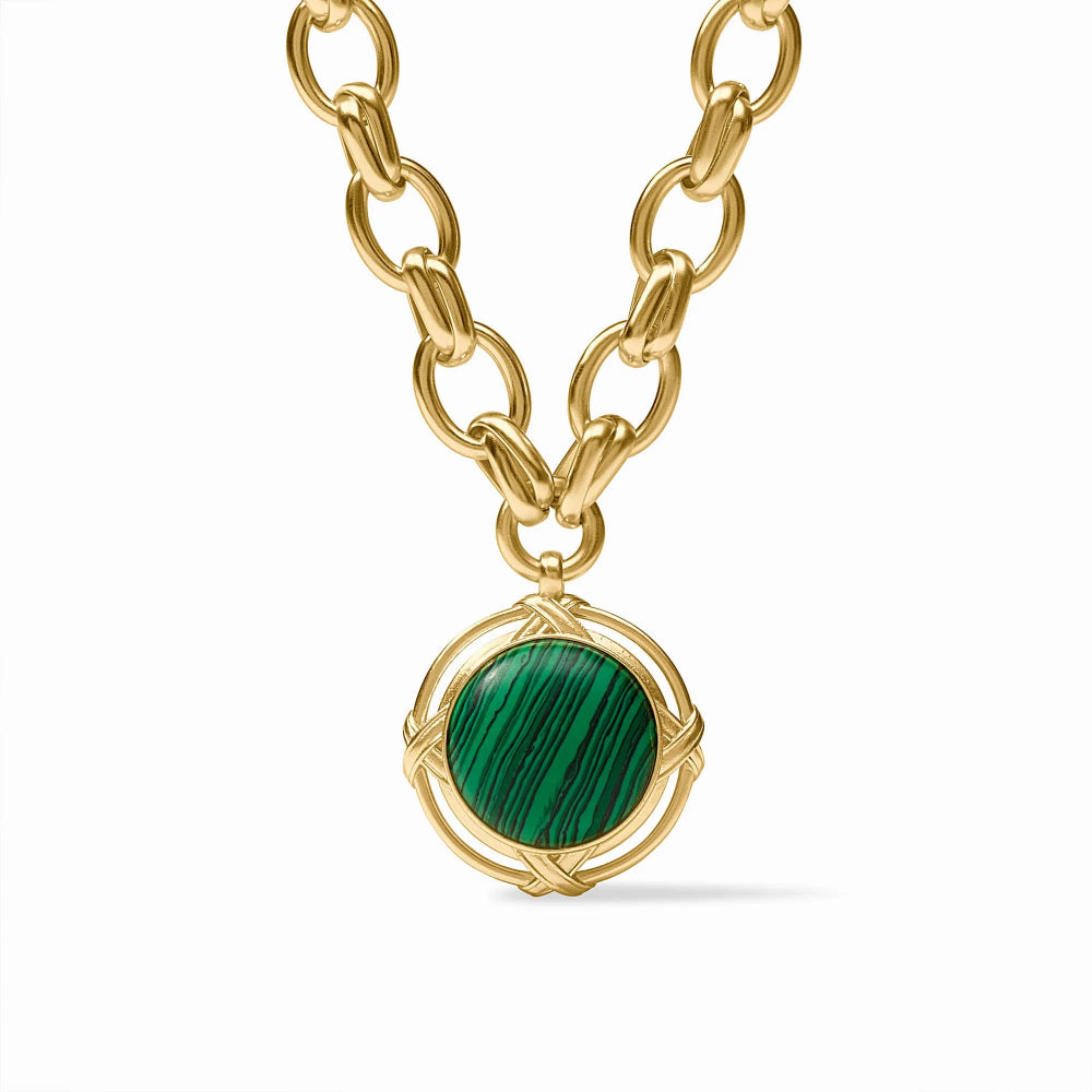 Julie Vos Gold Essex Statement Necklace - Malachite Green