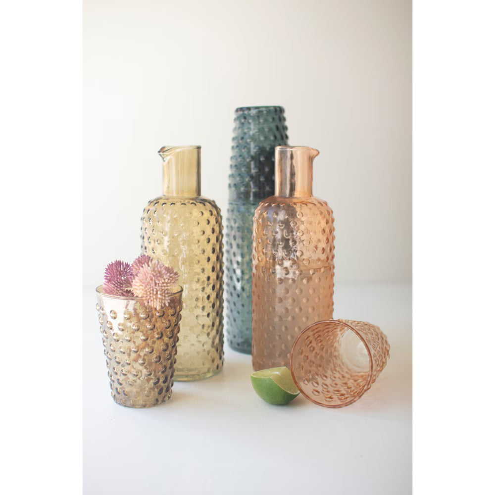 Kalalou Bubble Glass Carafe with Tumbler