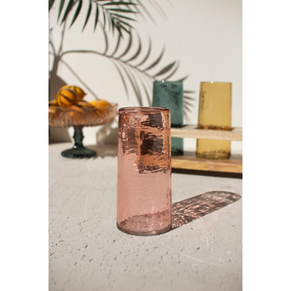 Kalalou Four Cocktail Glasses with Wooden Tray