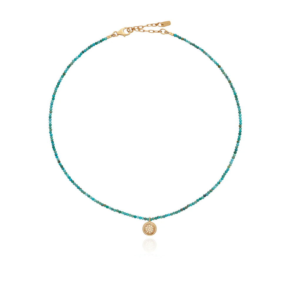 Greenish Blue beaded necklace 