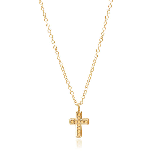 Anna Beck Classic Small Cross Necklace - Gold Tone