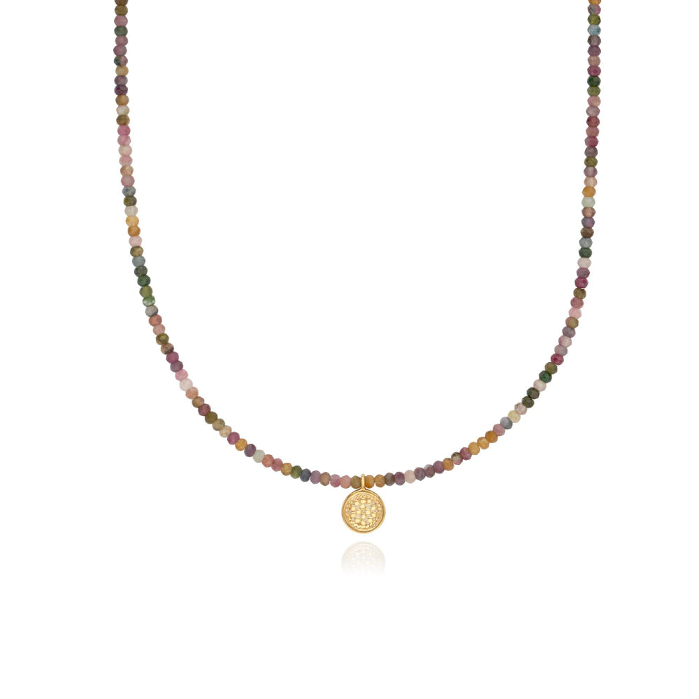 Anna Beck Small Watermelon Tourmaline Jaipur Pendant Necklace