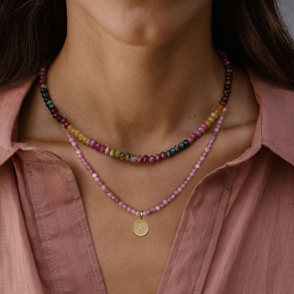 Anna Beck Small Pink Tourmaline Raabta Pendant Necklace