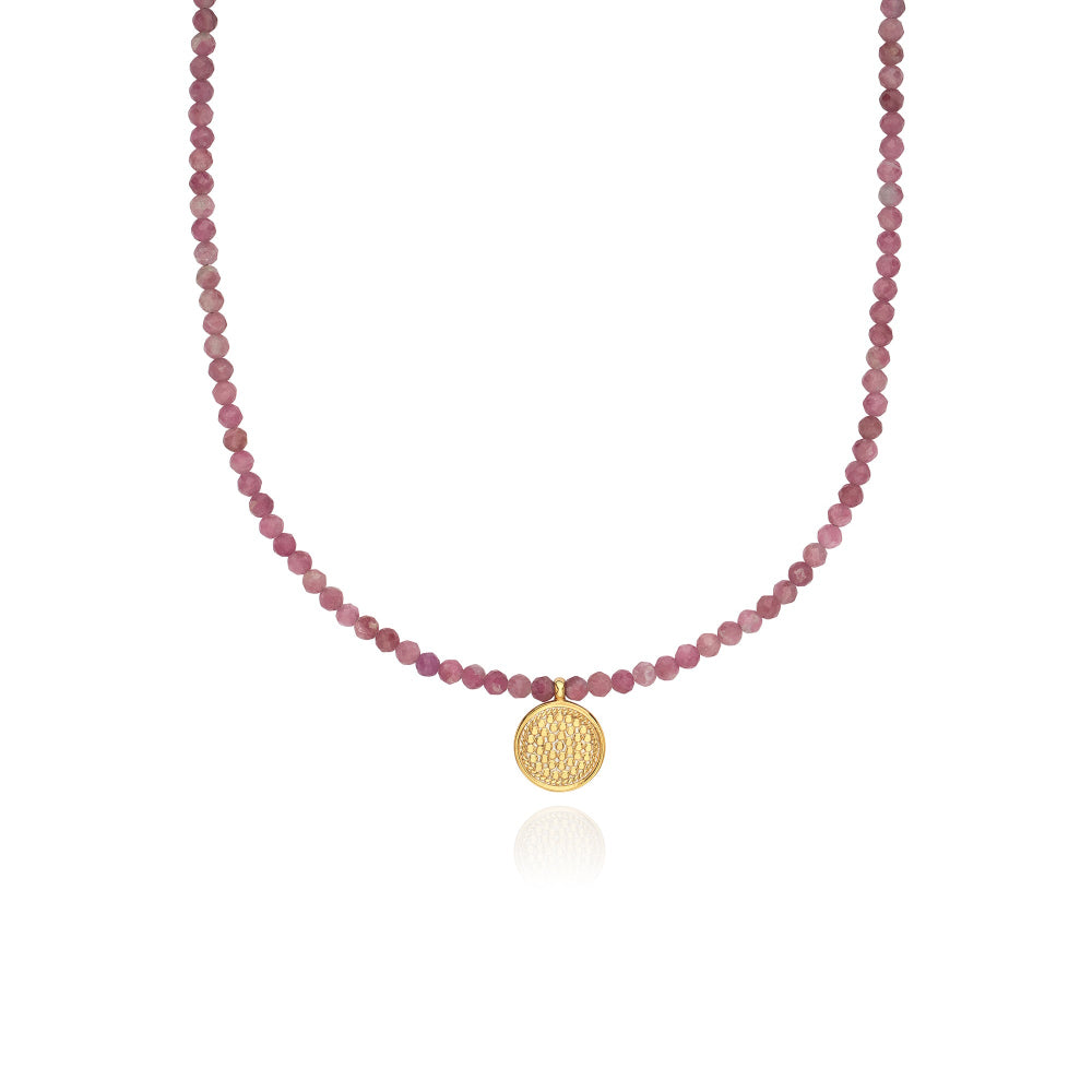 Anna Beck Small Pink Tourmaline Raabta Pendant Necklace