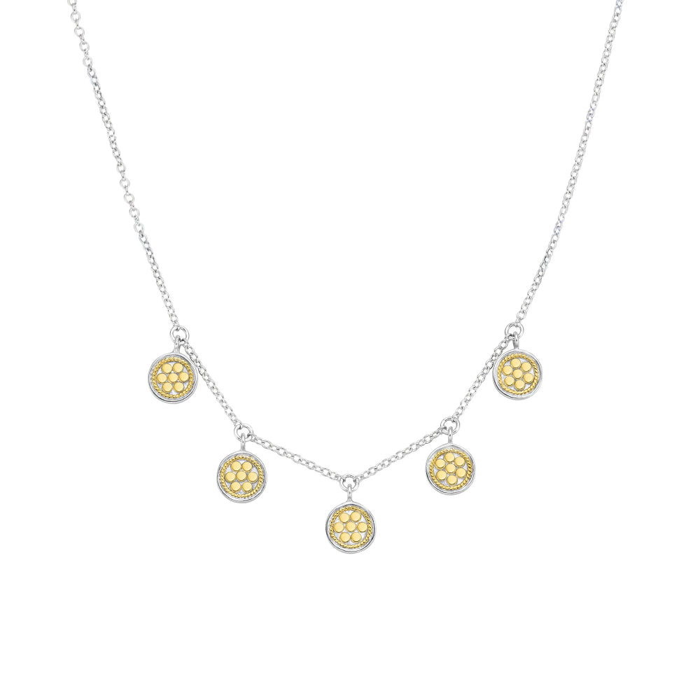 Anna Beck Two Tone Multi Charm Necklace -16-18"-TWT