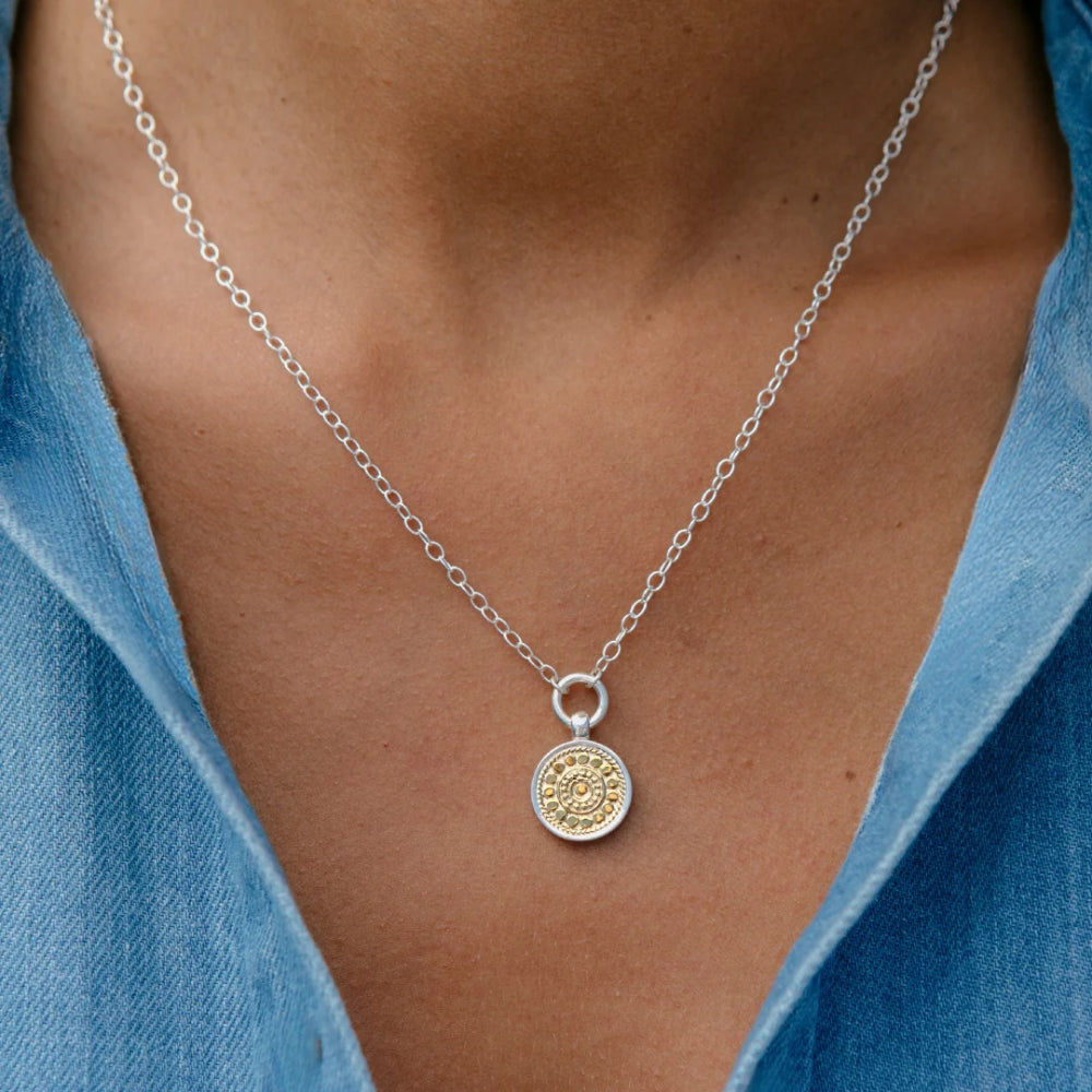 Anna Beck Two Tone Renewal Disc Pendant Necklace