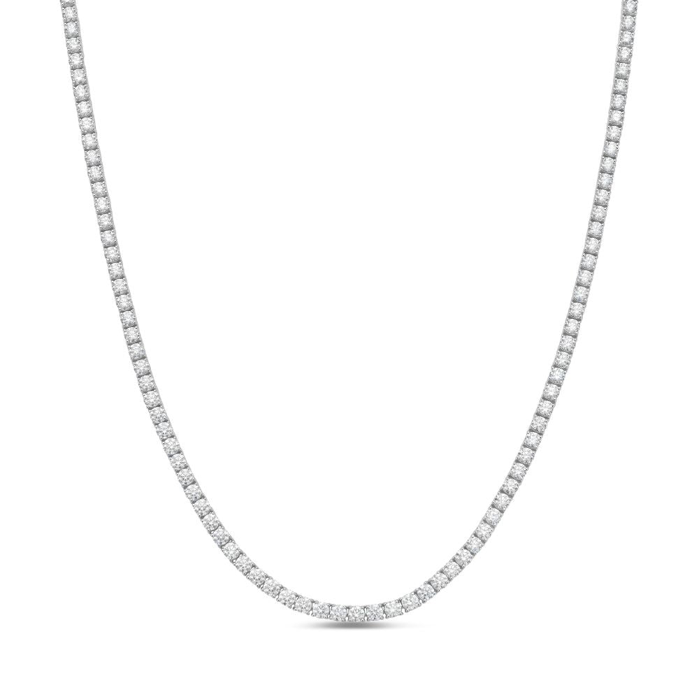 14k White Gold Tennis Necklace 
