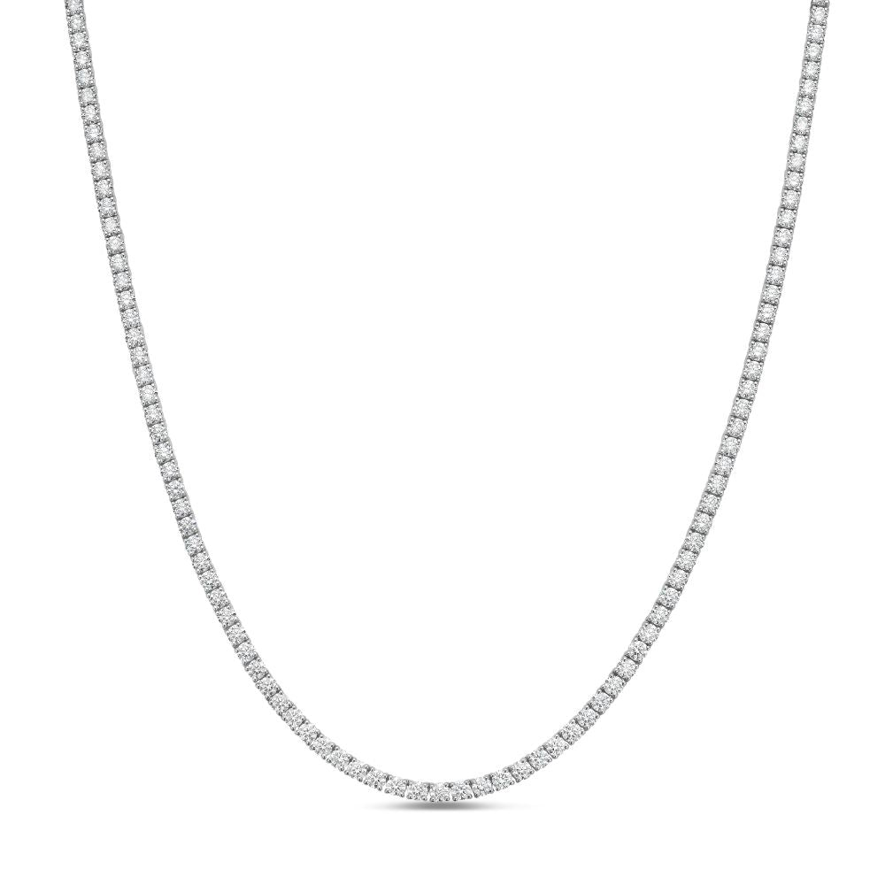 14k White Gold Tennis Necklace 