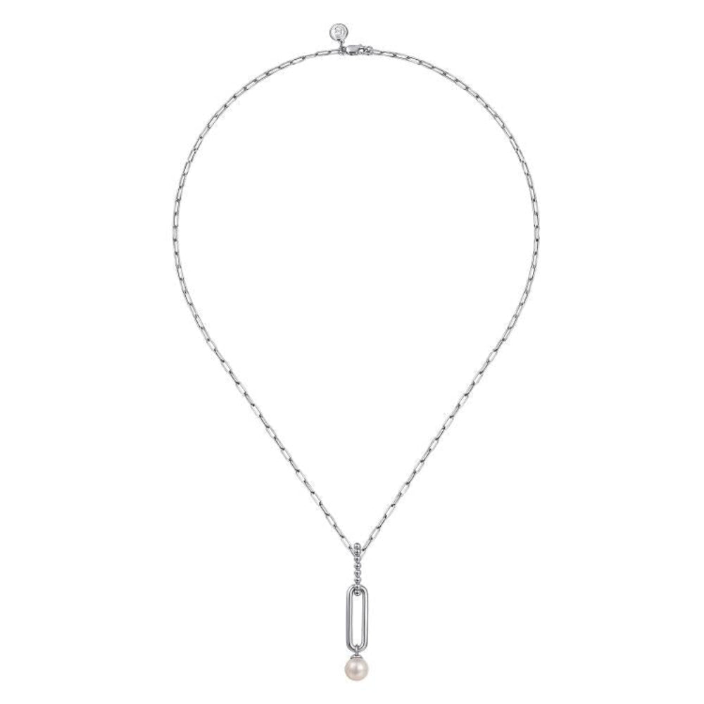 Sterling silver 17.50in chain with a Fresh Water Pearl Drop Pendant 