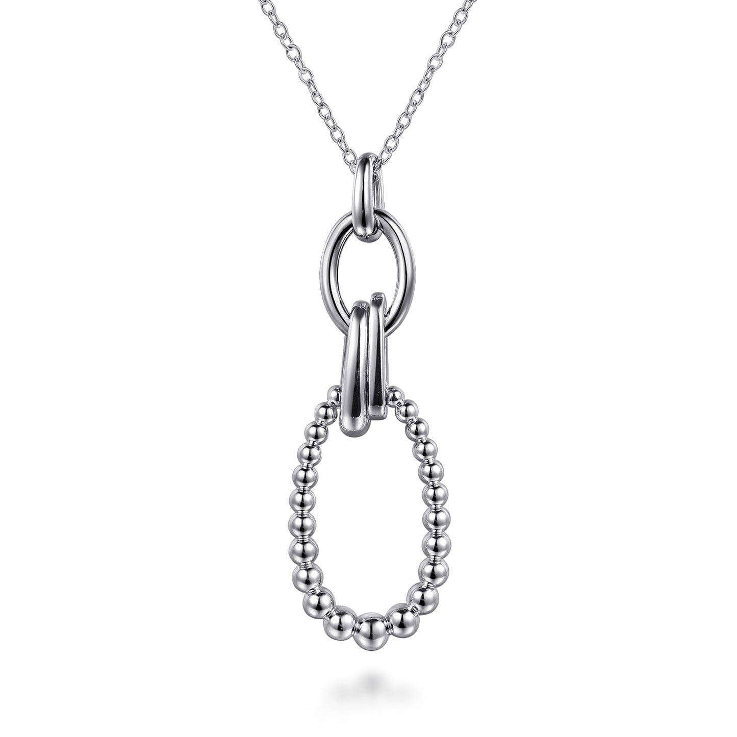 Gabriel & Co.SS & 14Y Bujukan Collection White Sapphire Link Pendant Necklace