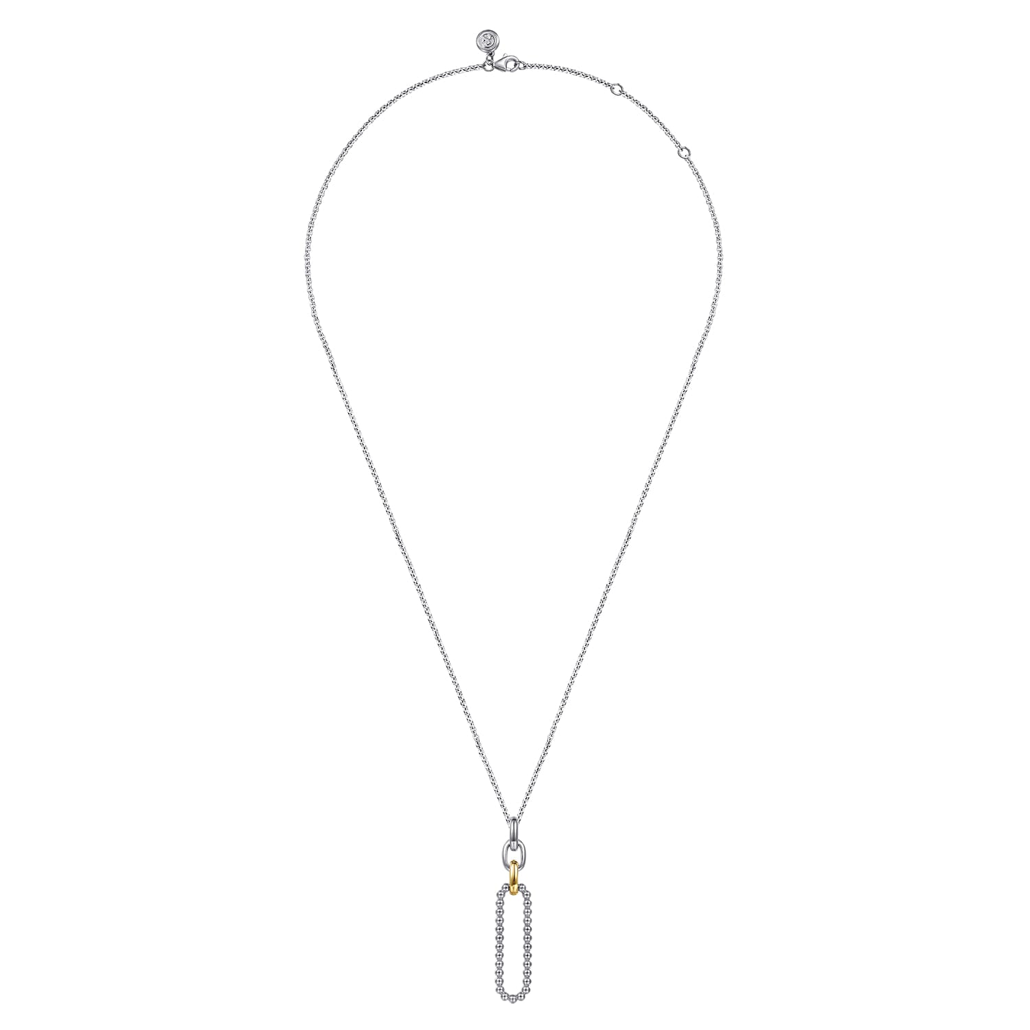 Silver and Gold Multi Link Pendant Necklace 