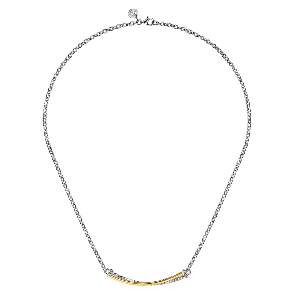 Silver and gold necklace on 18 in chain 