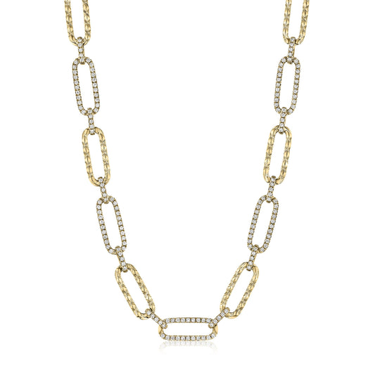 A. Jaffe 14k Gold Paperclip Chain Necklace with Diamonds