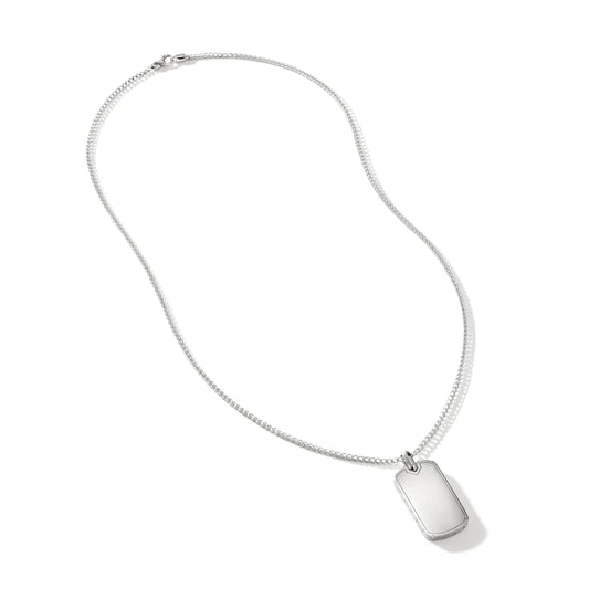John Hardy Sterling Silver Tag Pendant Necklace