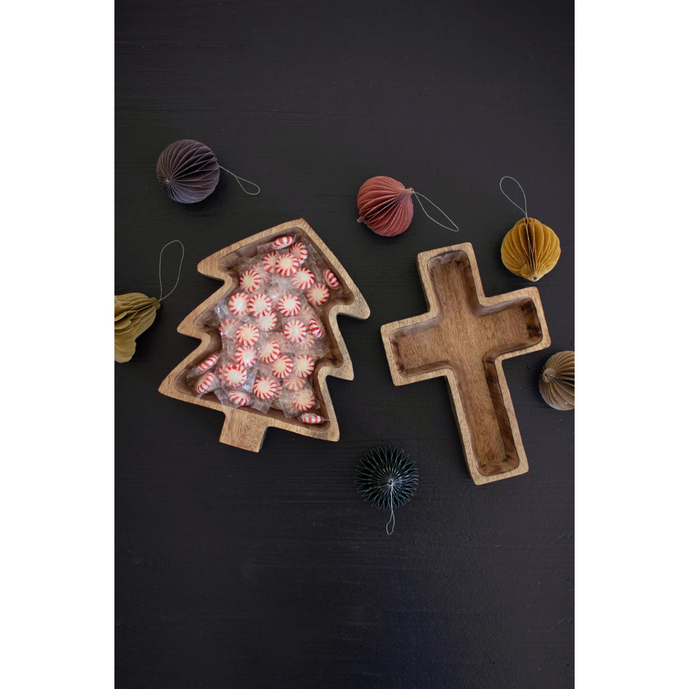 Kalalou Wooden Christmas Bowl - Tree