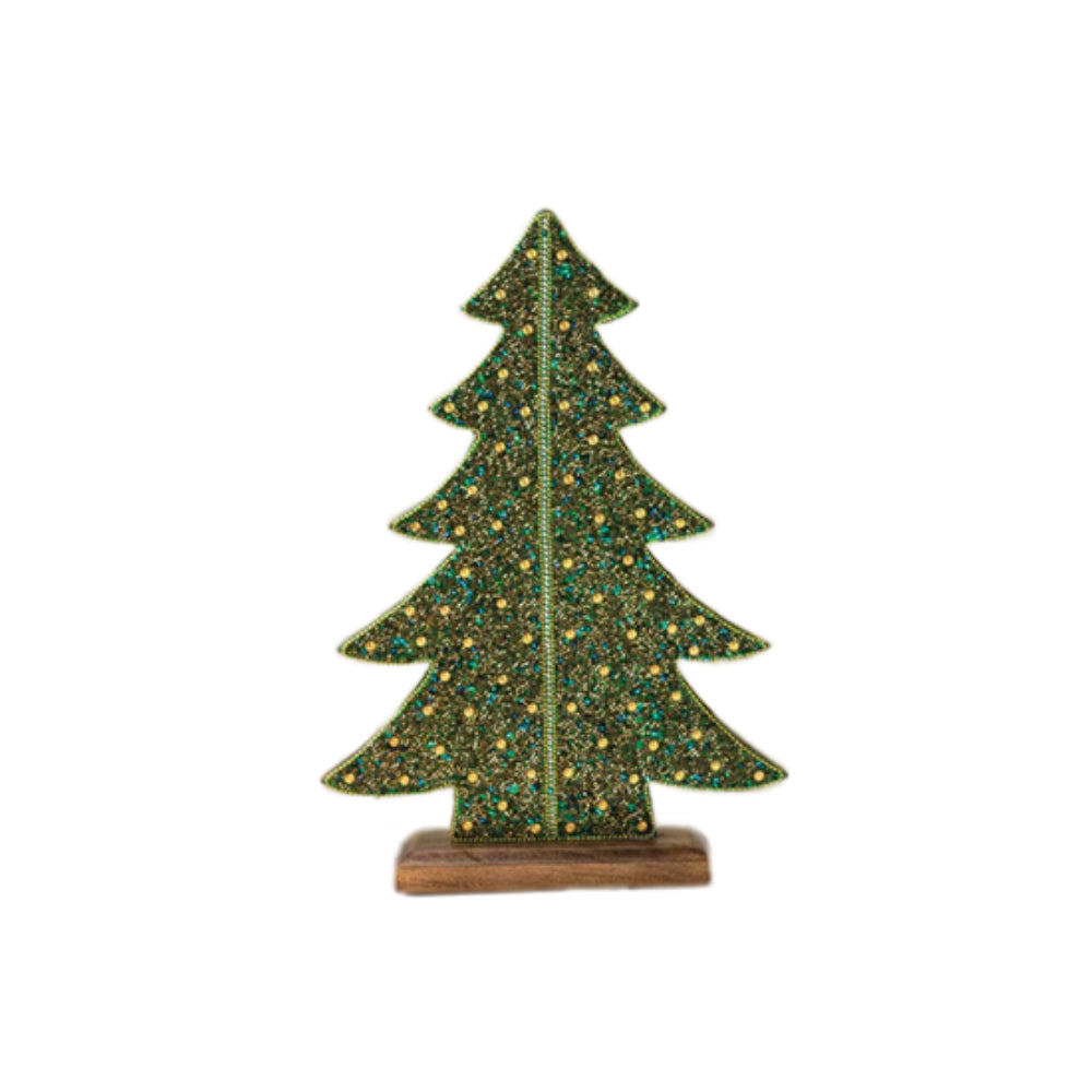 Kalalou Beaded Wood Christmas Tree