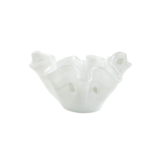 Vietri Onda Glass White Medium Bowl - 44oz