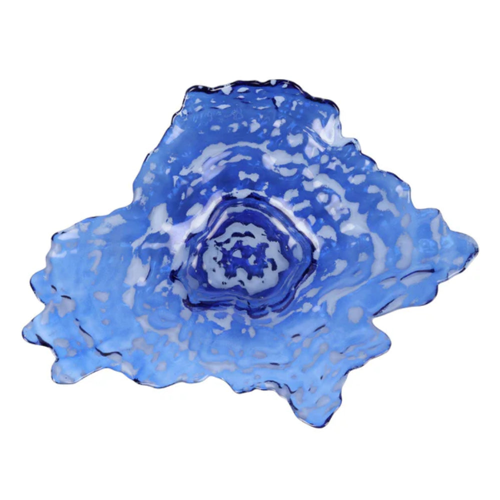 Vietri Ostrica Glass Blue Large Platter