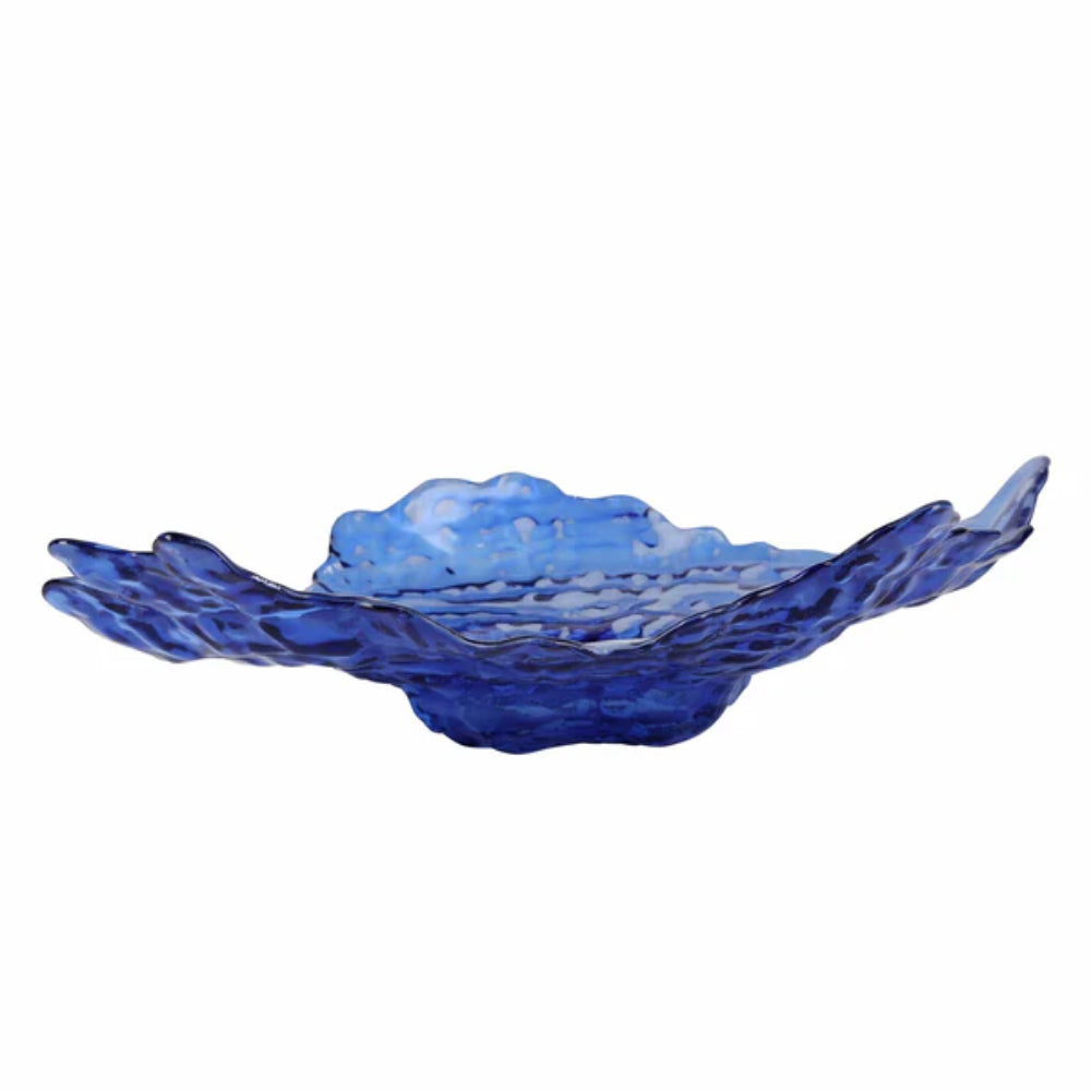 Vietri Ostrica Glass Blue Large Platter