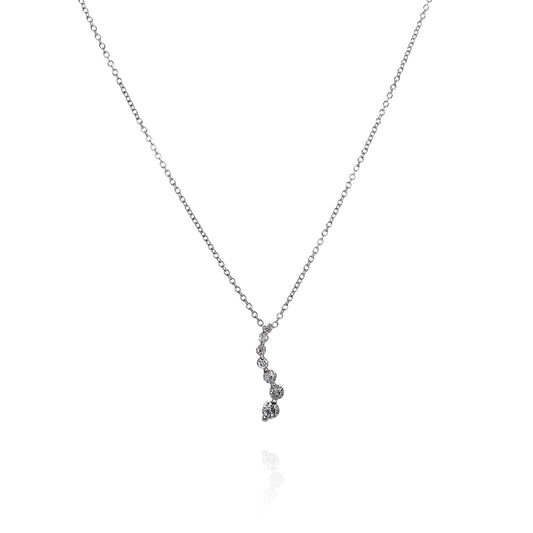 14k White Gold "S" Shape D.25-.30ct Diamond Journey Pendant