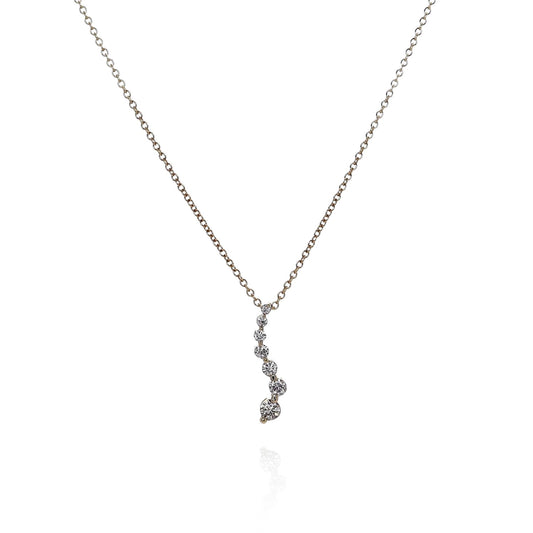 14k Yellow Gold "S" Shape Diamond Journey Pendant