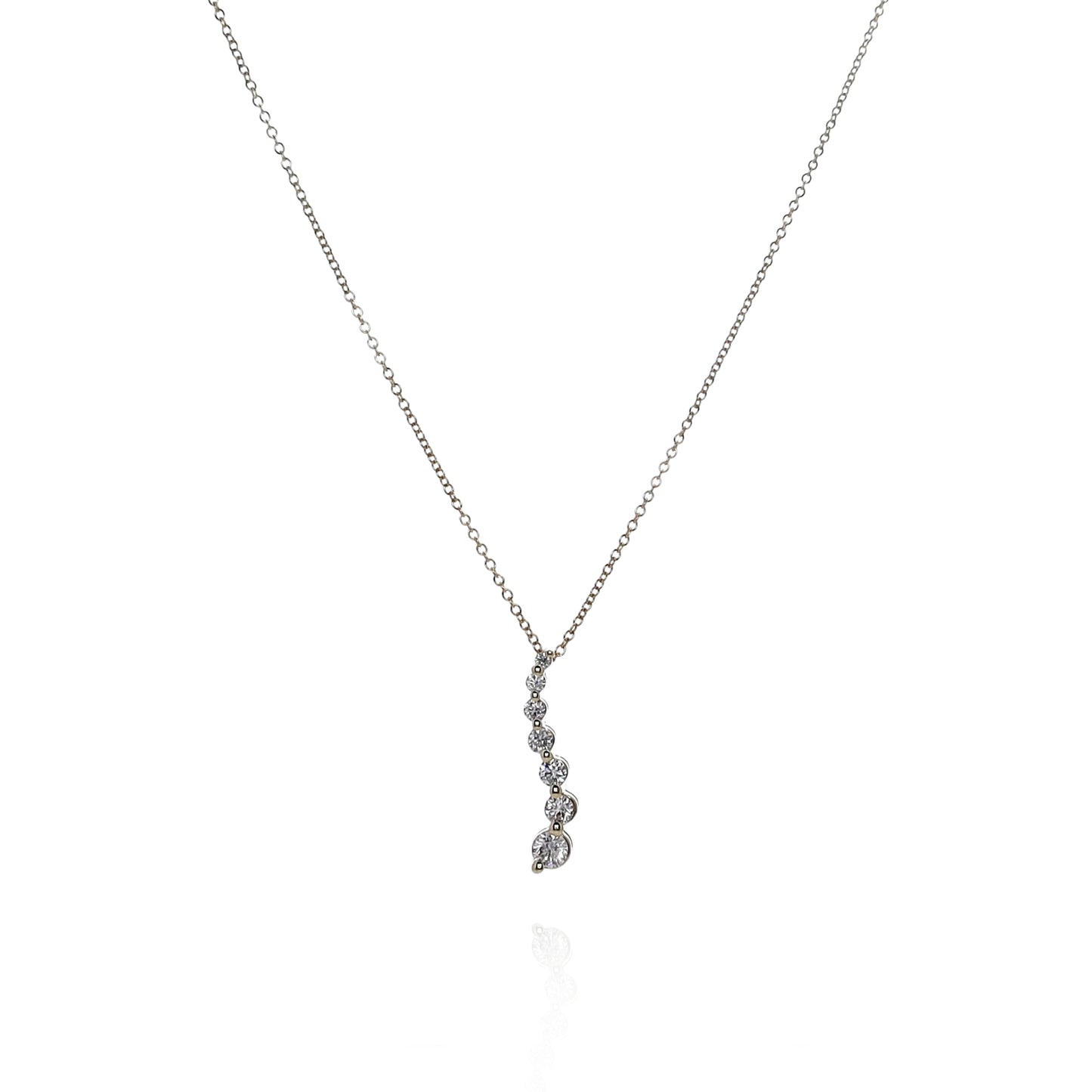 14k Yellow Gold 18" 0.50-0.59ct "S" Style Journey Pendant Necklace