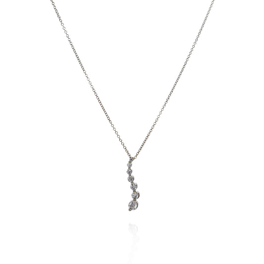 14k Yellow Gold 18" 0.50-0.59ct "S" Style Journey Pendant Necklace