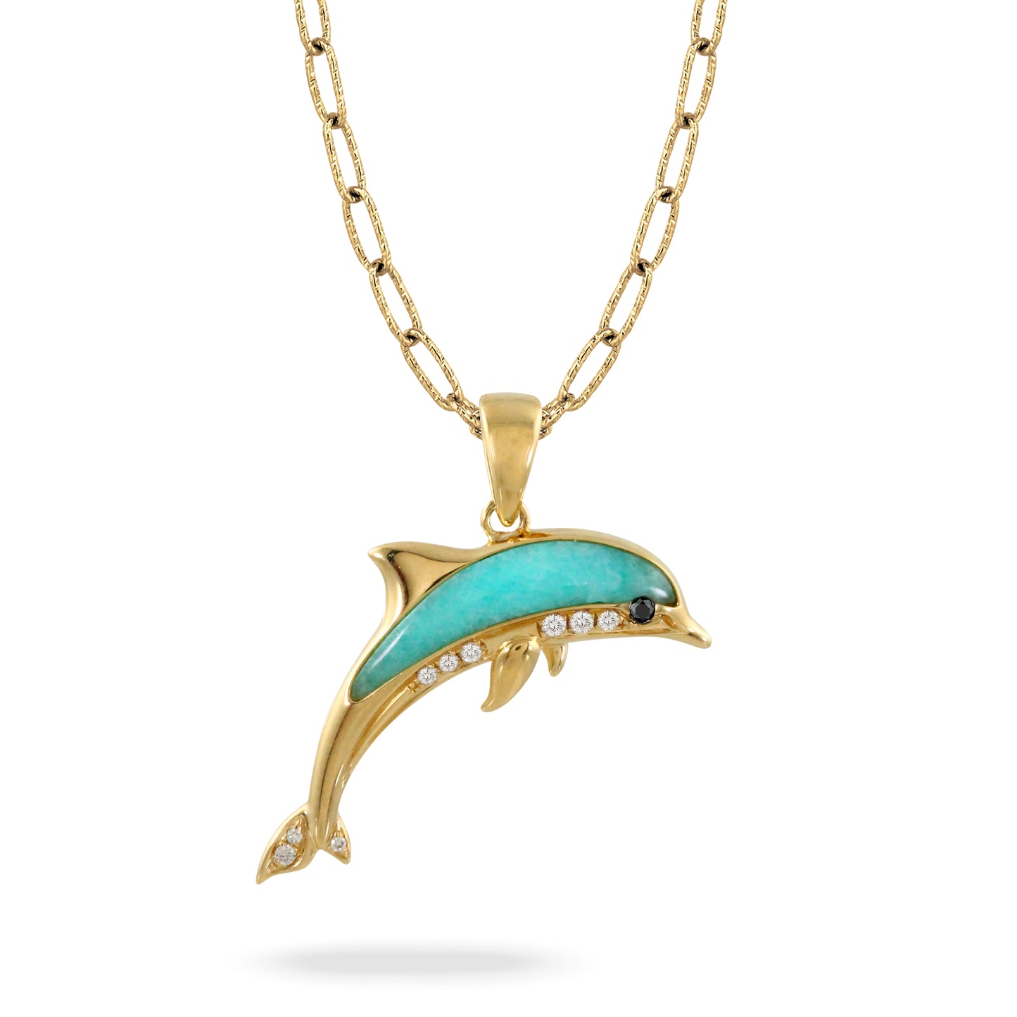 14k Gold Dolphin Pendant Necklace