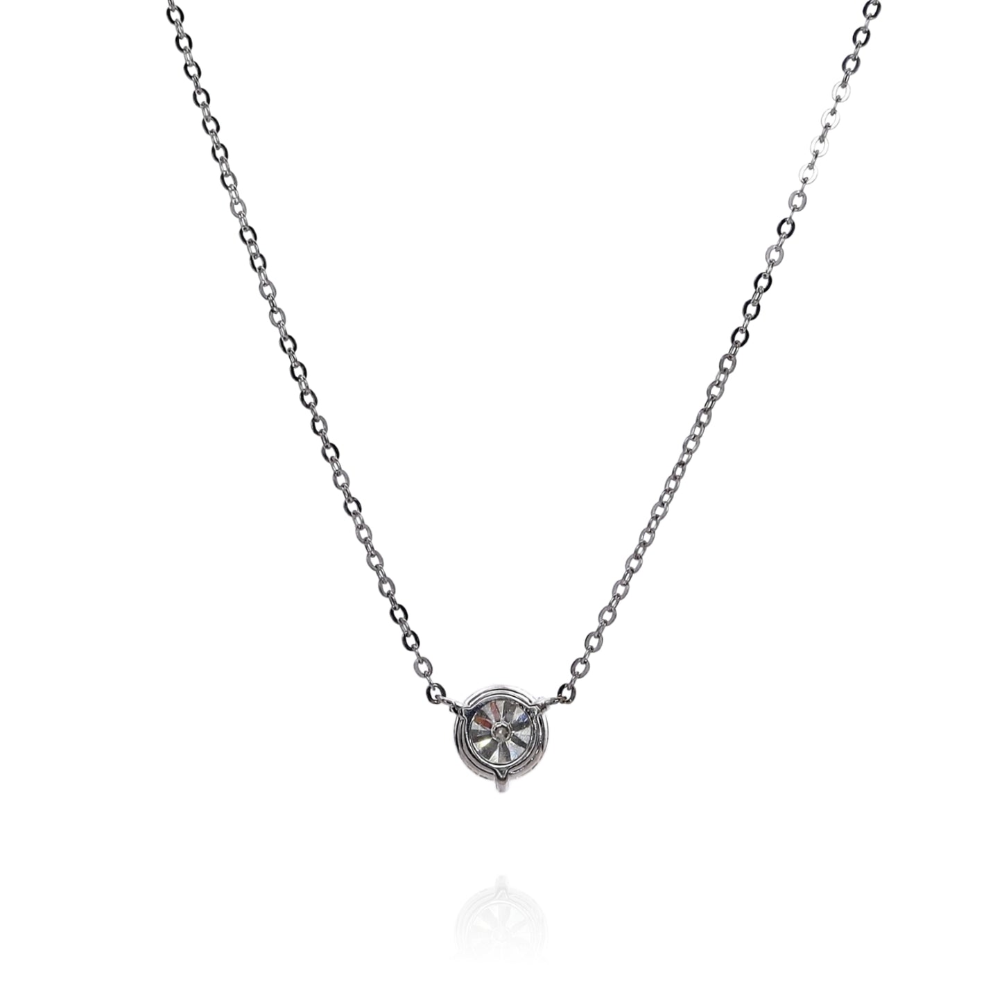 14k White Gold 2.13ct Diamond Solitaire Pendant Necklace