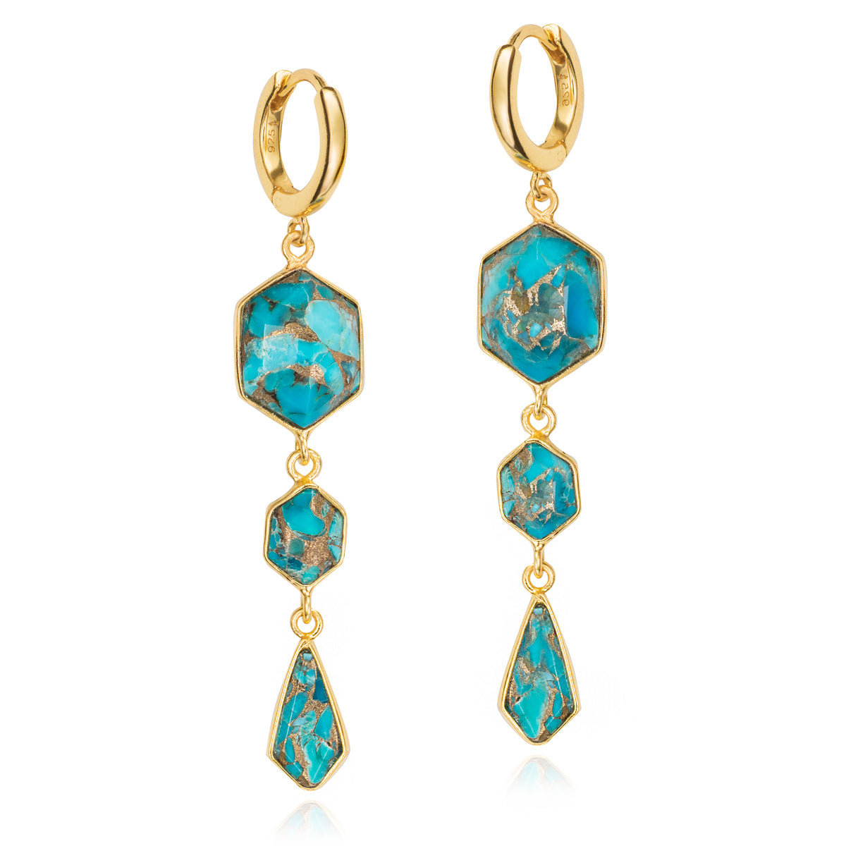 Jorge Revilla Geo Collection  Turquoise Drop Earrings