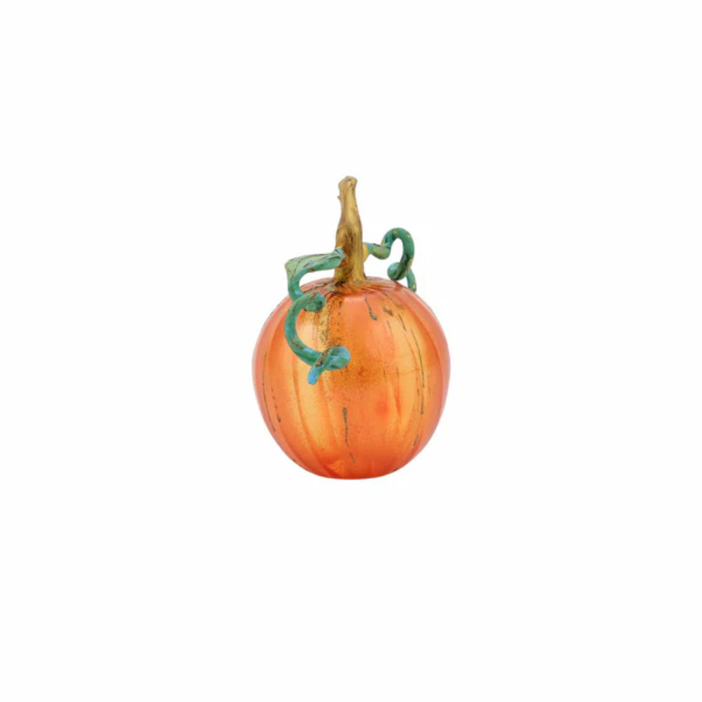 Vietri Pumpkins Figural Orange Glass Pumpkin