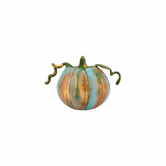 Vietri Pumpkins Figural Blue Glass Pumpkin