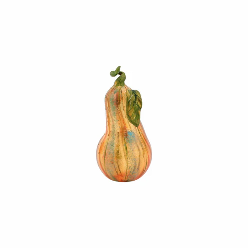 Vietri Pumpkins Figural Amber Glass Gourd