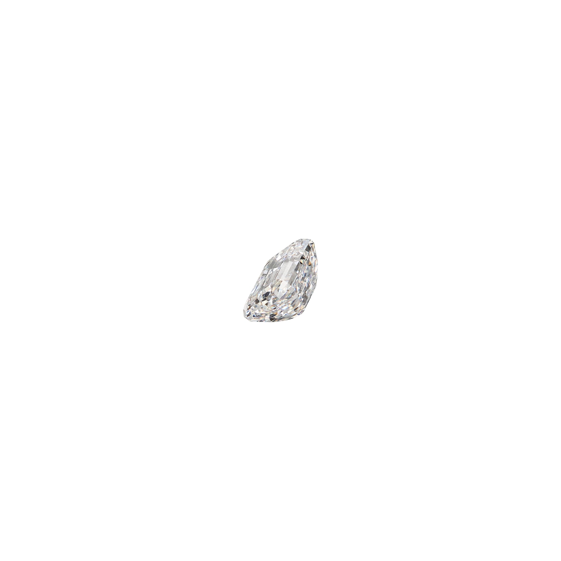 Emerald cut 1.01 carat GIA certified diamond graded FVS1 on a white background