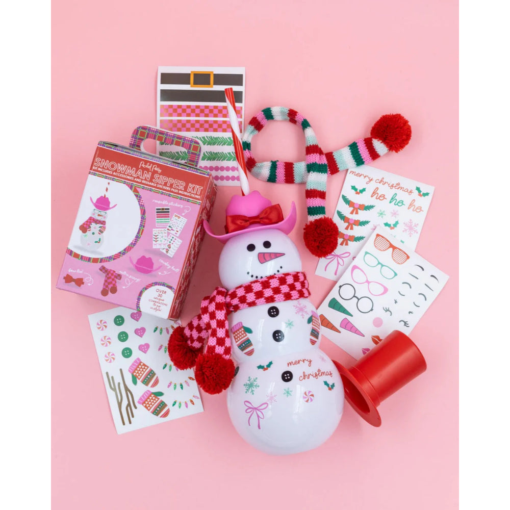 Packed Party Snowman Sipper Novelty Cup with Customizable Accessories