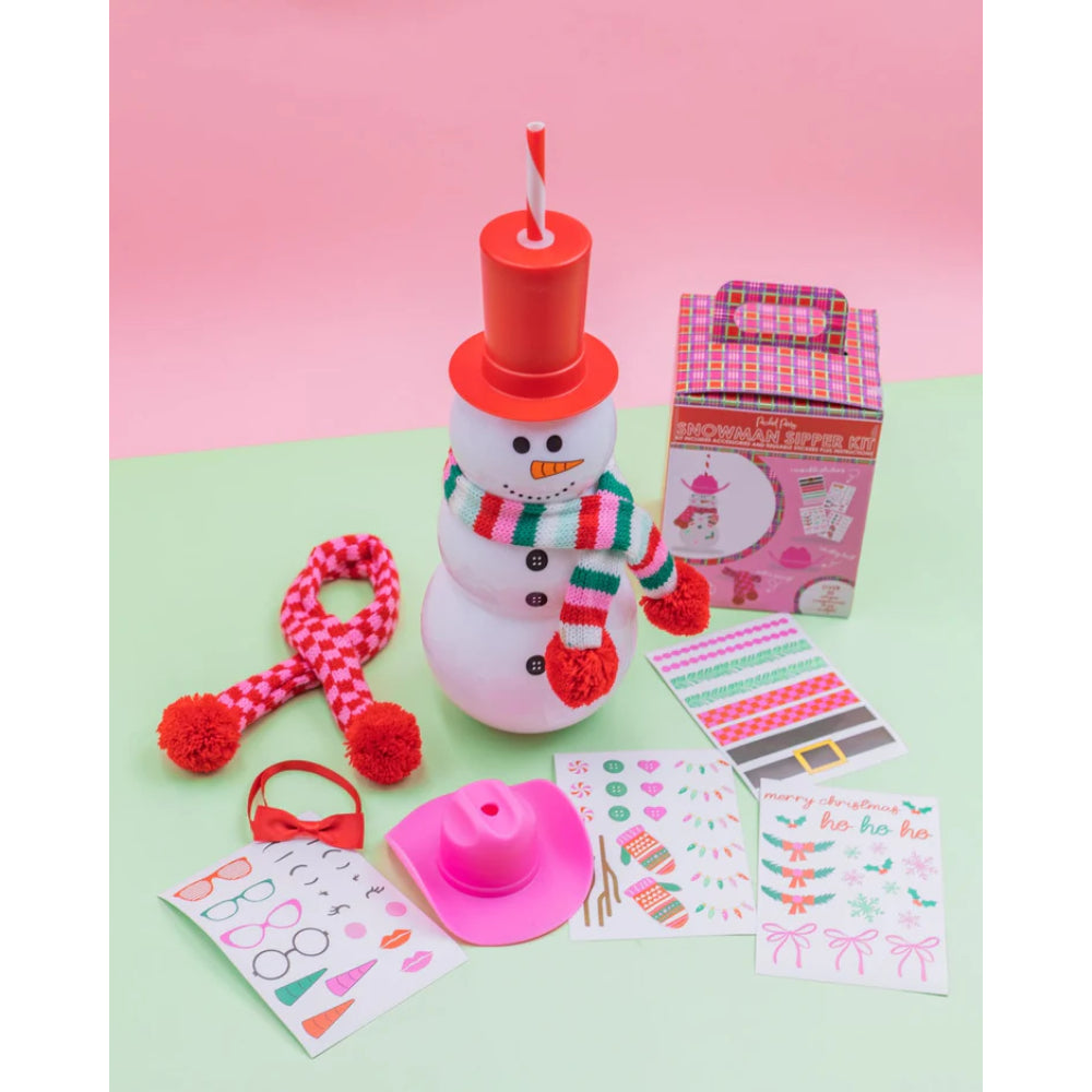 Packed Party Snowman Sipper Novelty Cup with Customizable Accessories