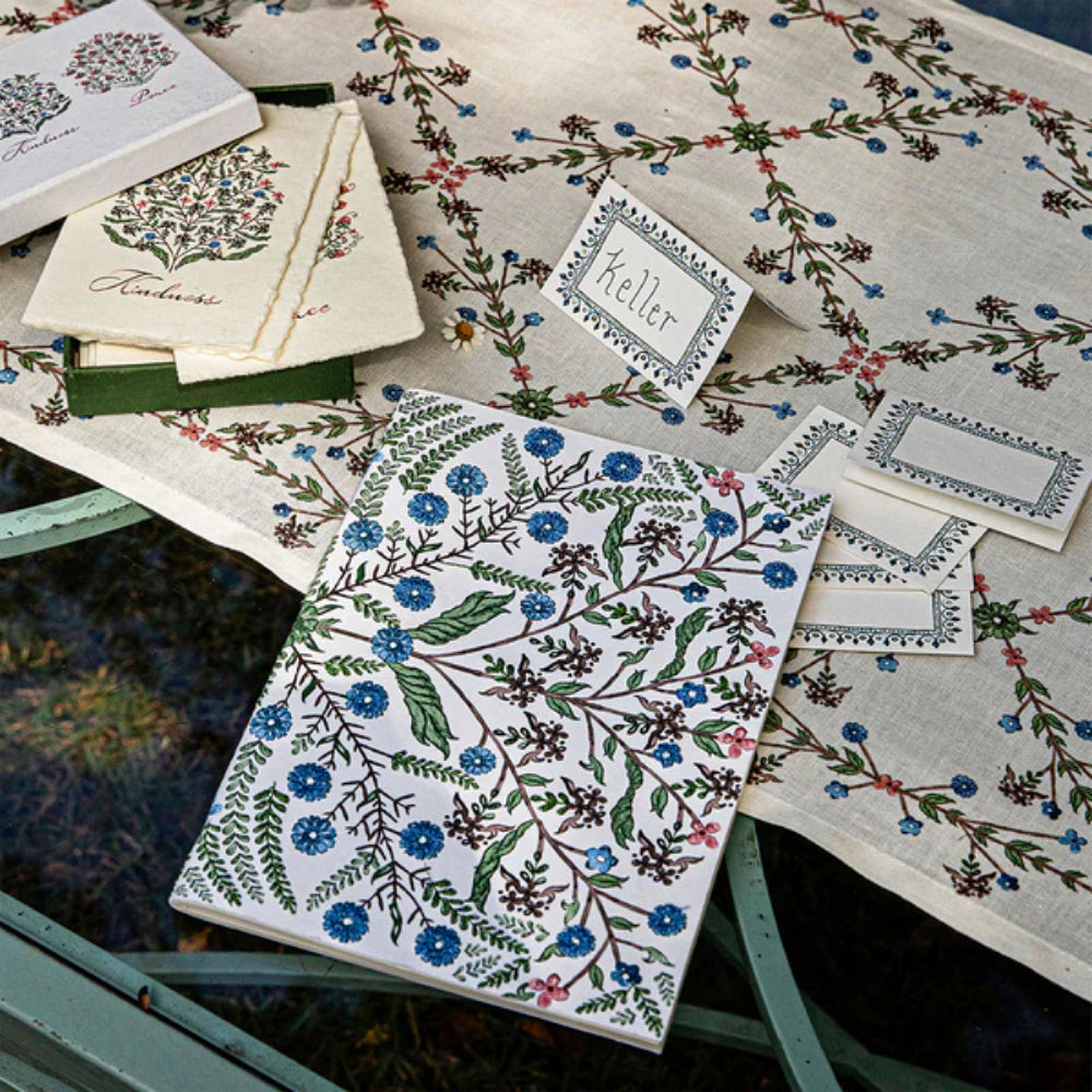 Juliska Villa Seville Embroidered 7" x 10" Paper Journal - Chambray