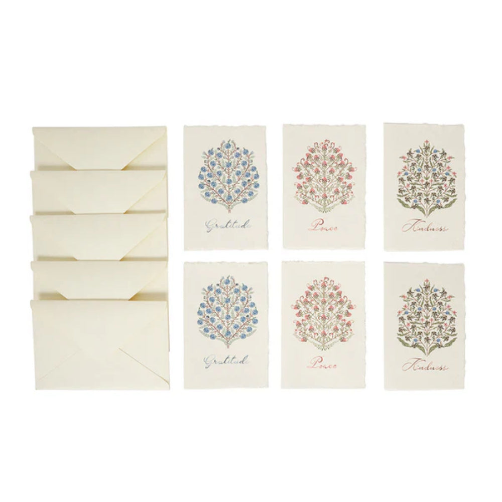Juliska Villa Seville Note Card Assorted Set of 6- Chambray