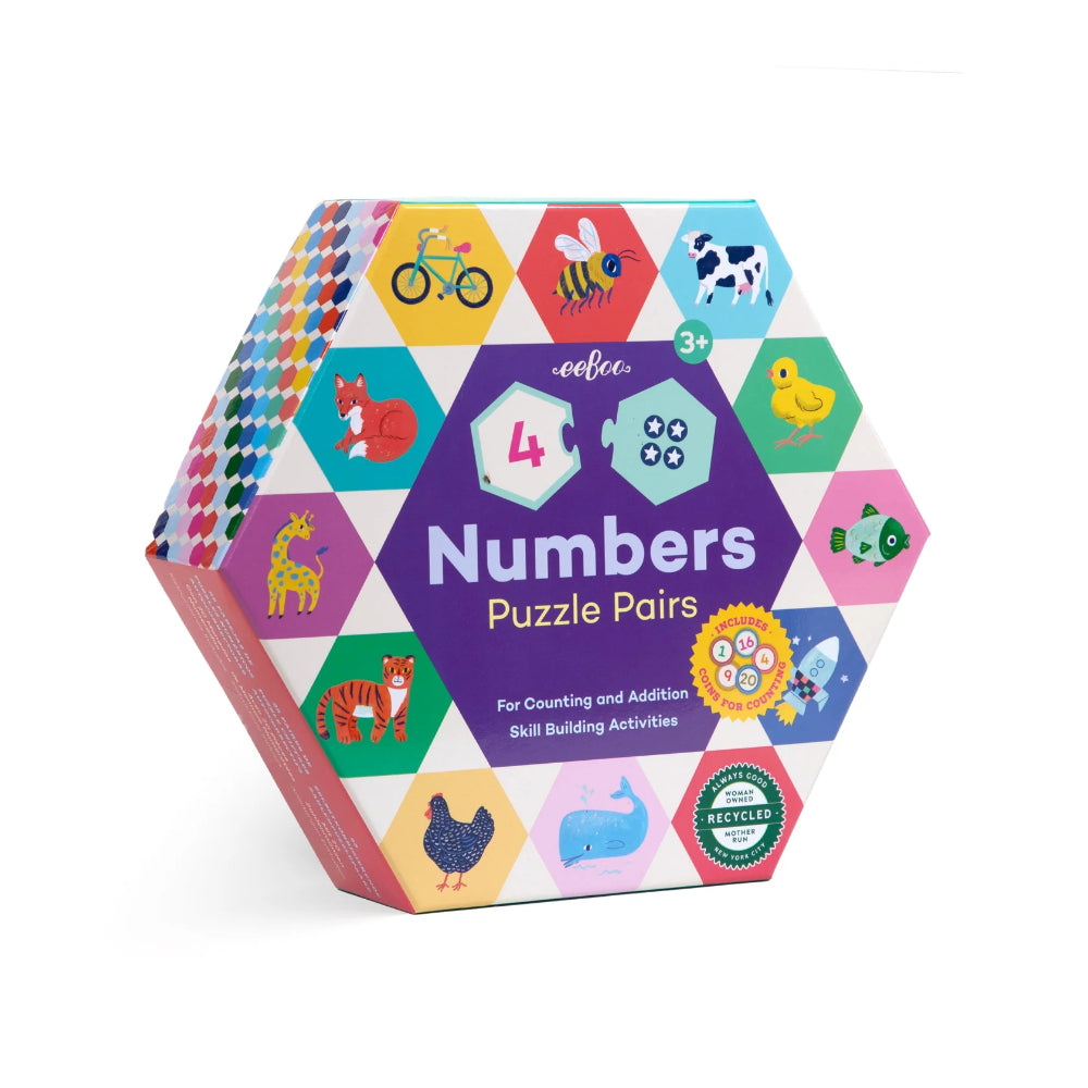 Eeboo Numbers Hexagon Puzzle Pairs