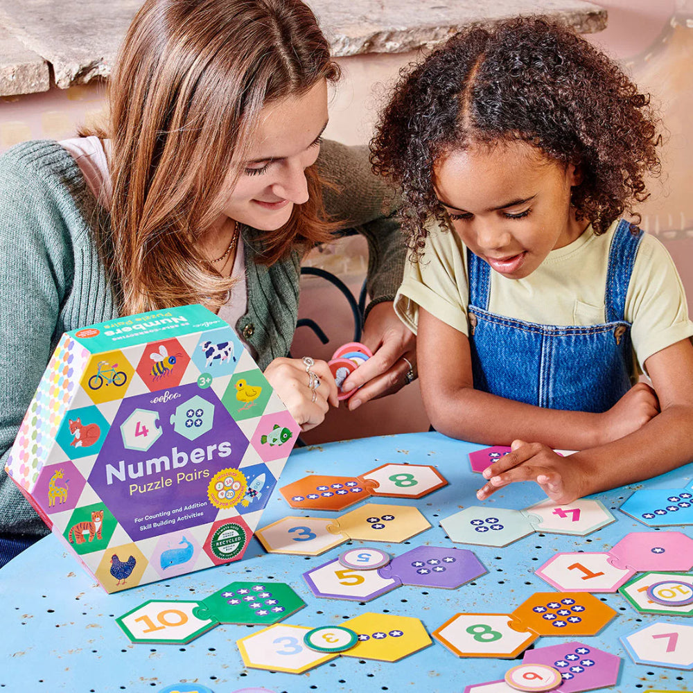 Eeboo Numbers Hexagon Puzzle Pairs