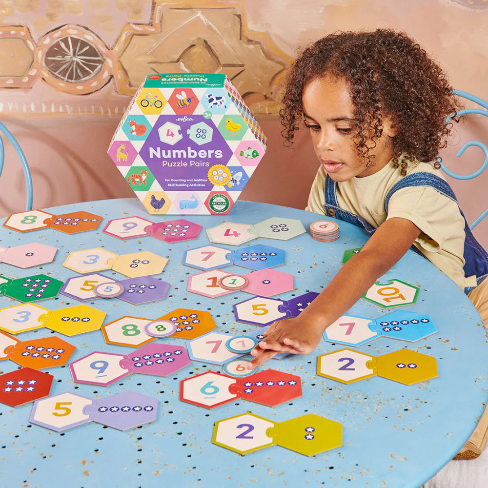 Eeboo Numbers Hexagon Puzzle Pairs