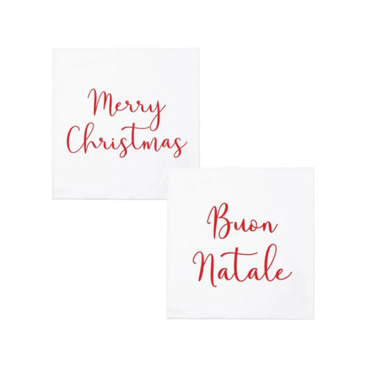 Vietri Papersoft Merry Christmas/Buon Natale Cocktail Napkins (pack of 20)