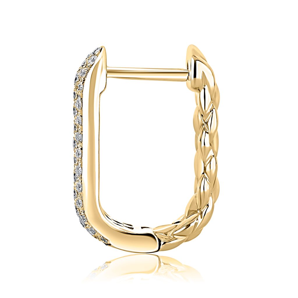 A. Jaffe 14k Gold U Hoop Earrings with Diamonds
