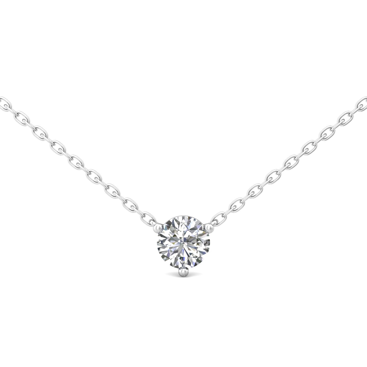 3/4 Ctw Three Stone Round Cut Diamond Pendant in 14K White G | Becker's  Jewelers | Burlington, IA