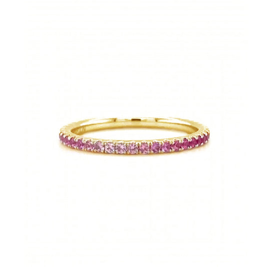 Lisa Nik Rainbow 18k Ombre Pink Sapphire Eternity Band