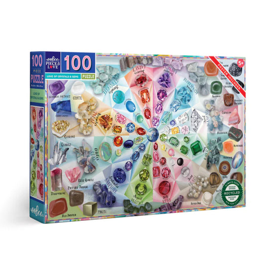 Eeboo Love of Crystals & Gems 100 Piece Puzzle